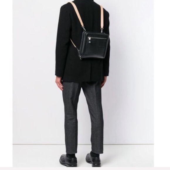 Jil Sander navy square canvas backpack crossbody bag - Picture 7 of 8